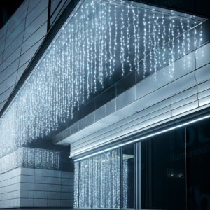 Cascata de Natal 400 LED c/ Strobo - 10 Metros - IP44 - 5600k