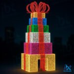 Árvore de Natal Gigante LED em Estrutura Metálica – Caixas de Presentes