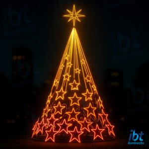 Árvore de Natal Gigante LED em Estrutura Metálica – Chuva Estelar