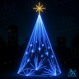 Árvore de Natal Gigante LED em Estrutura Metálica – Estrela Guia