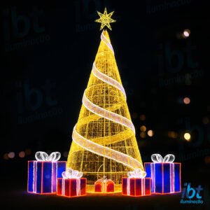 Árvore de Natal Gigante LED em Estrutura Metálica – Árvore dos Presentes