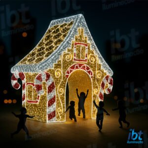 Figura Natalina Luminosa - Casa de Doces 3D