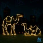 Figura Natalina Luminosa para Fachada e Jardim - Presépio - Camelos