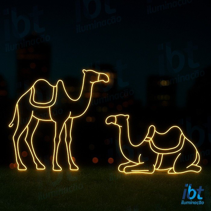 figura luminosa natal camelos presepio ibt iluminacao para fachada piso e jardim
