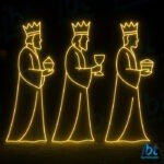 Figura Natalina Luminosa para Fachada e Jardim - Presépio - Três Reis Magos