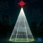 Árvore de Natal Gigante LED em Estrutura Metálica – Feixes de Luz