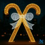 Figura Natalina Luminosa para Piso e Jardim - Bengala Dourada