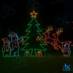 Figura Natalina Luminosa para Jardim - Natal dos Animais