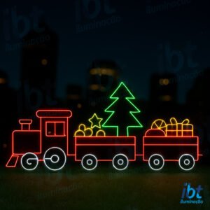Figura Natalina Luminosa para Fachada e Jardim - Trenzinho 2D