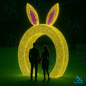 Figura de Páscoa Luminosa - Portal - Orelha de Coelho 3D