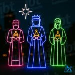 Figura Natalina Luminosa para Piso e Jardim - Três Reis Magos