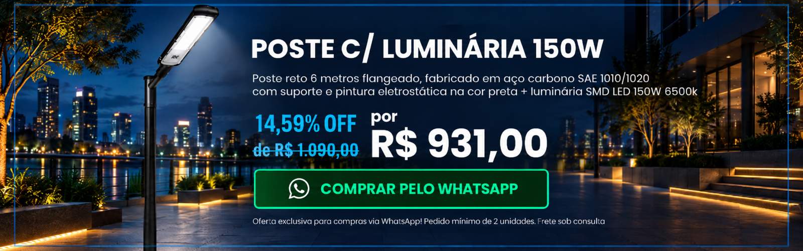 poste_reto_6m_luminaria_smd_led_150w_ibt__ poste reto 6m luminaria smd led 150w ibt